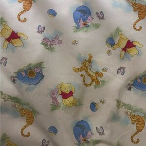 Winnie the Pooh Cartoon Print Sheet Fabric - Yellow, Red, Blue
